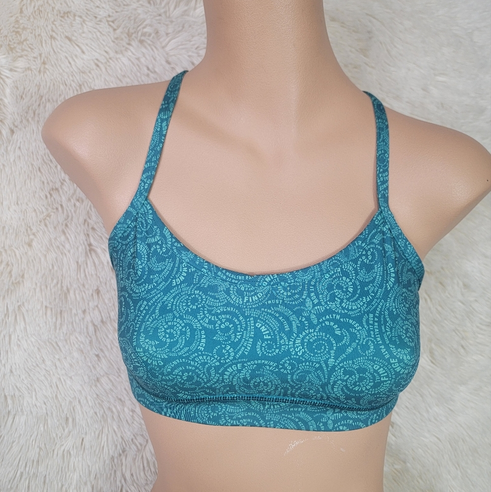 Lululemon Athletic Women's Size 6 Razorback Sports Bra Turquoise Wireless I